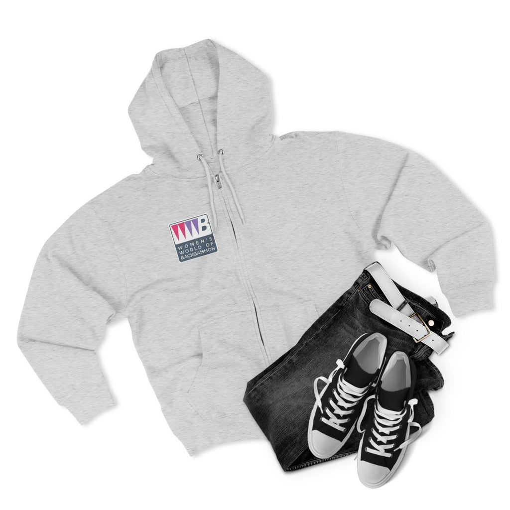 Women’s World of Backgammon Zip Hoodie — WWB Logo Zip-Up Hoodie for Players & Fans