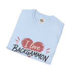 Backgammon Heart T-Shirt — "I Love Backgammon" Casual Tee