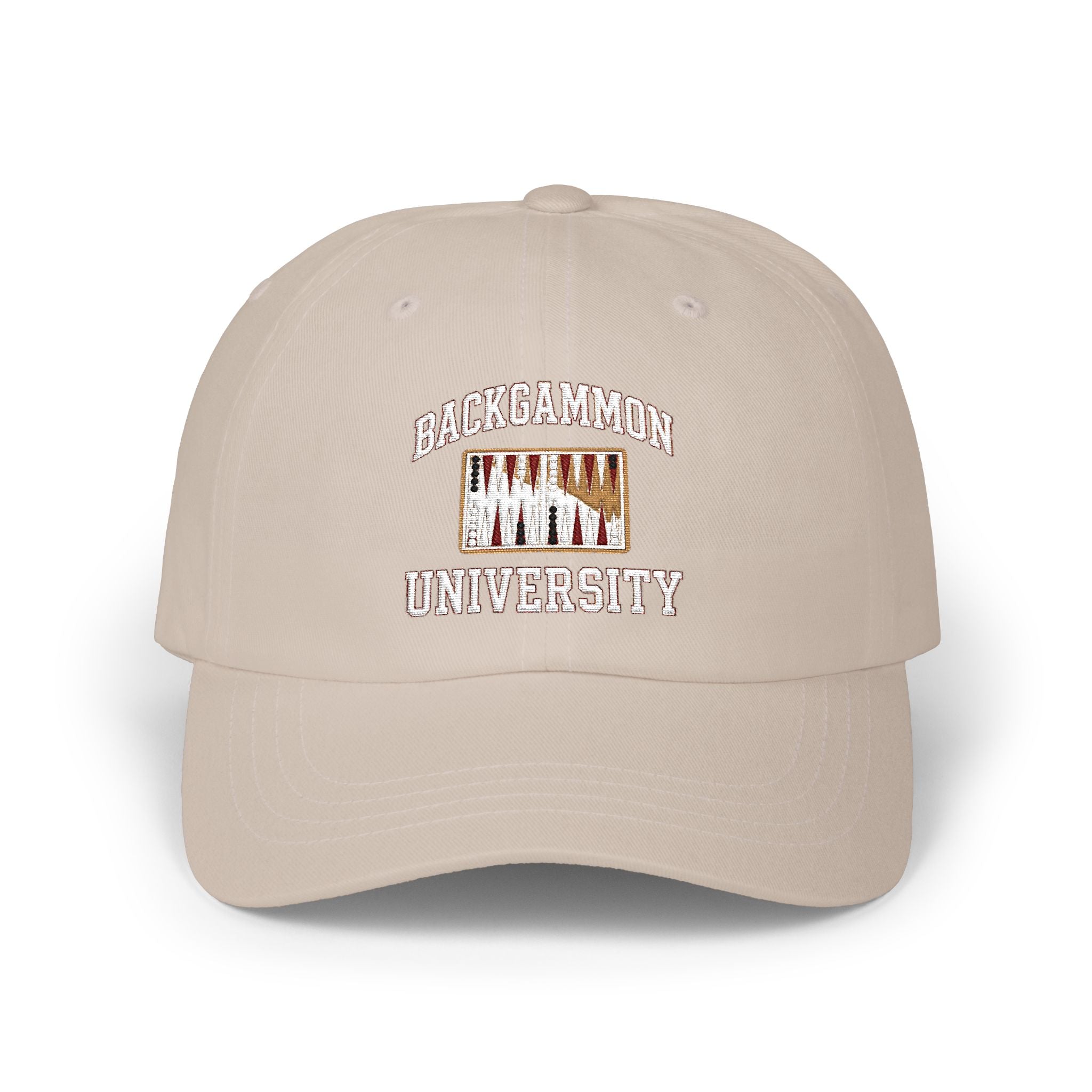 Backgammon University Dad Cap — Vintage Backgammon Board Baseball Hat