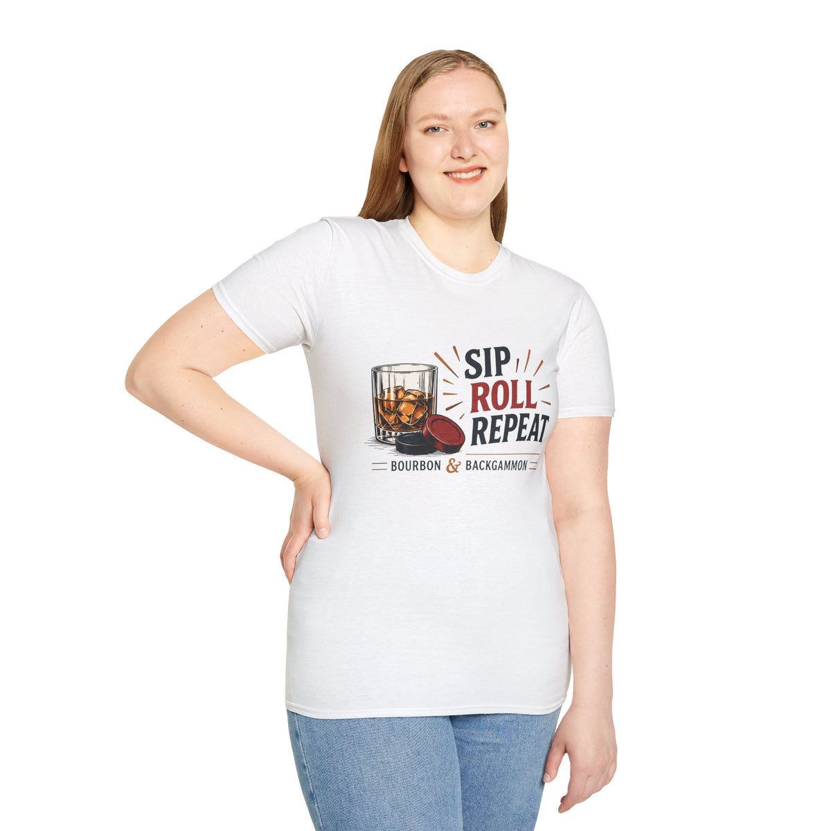 Sip Roll Repeat T-Shirt — Bourbon & Backgammon Tee