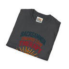 Backgammon Cheaper Than Therapy T-Shirt – Retro Sunset Board Game Tee