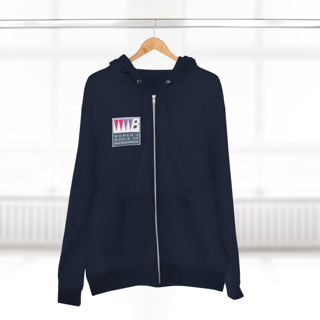 Women’s World of Backgammon Zip Hoodie — WWB Logo Zip-Up Hoodie for Players & Fans