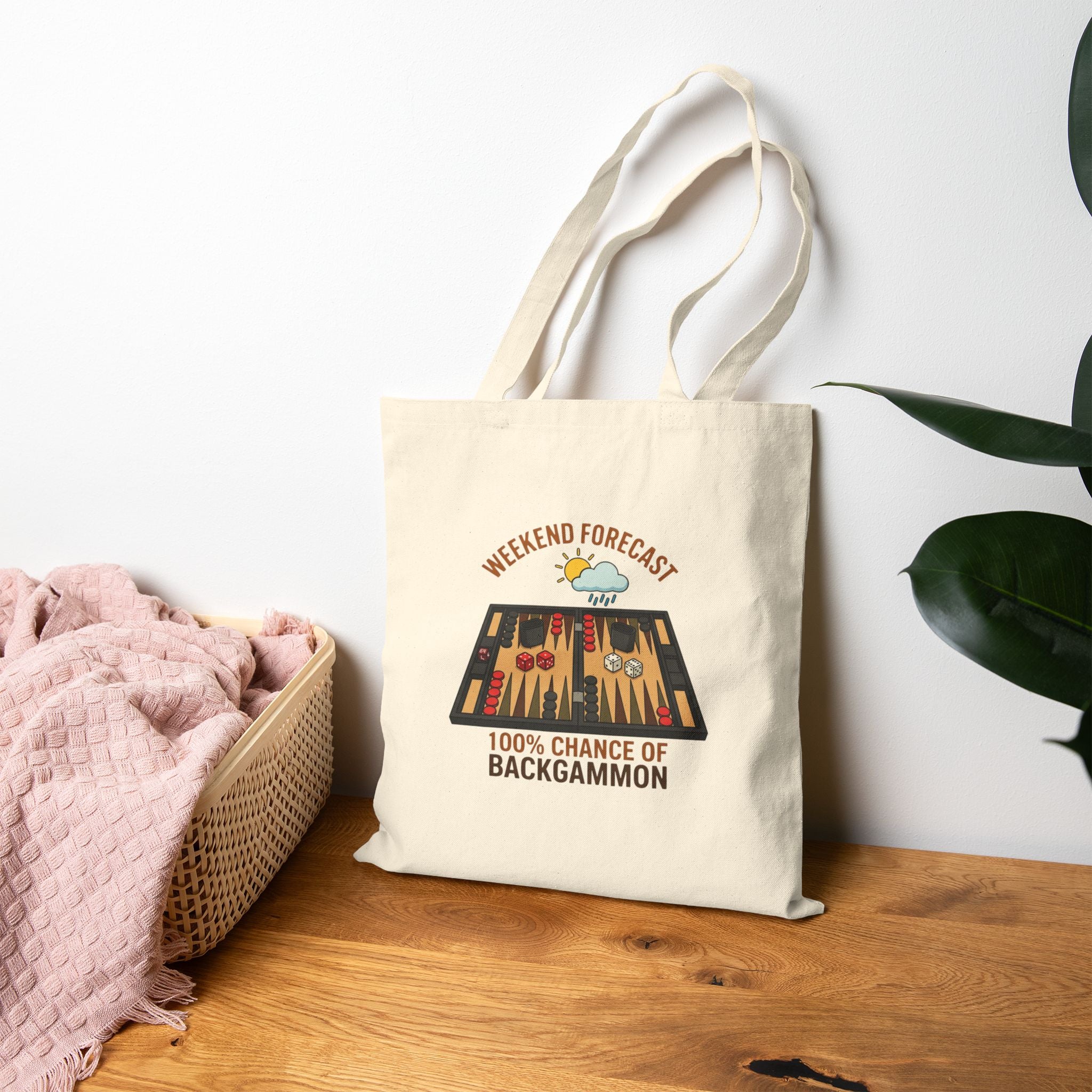 Weekend Forecast: 100% Chance of Backgammon Cotton Canvas Tote Bag