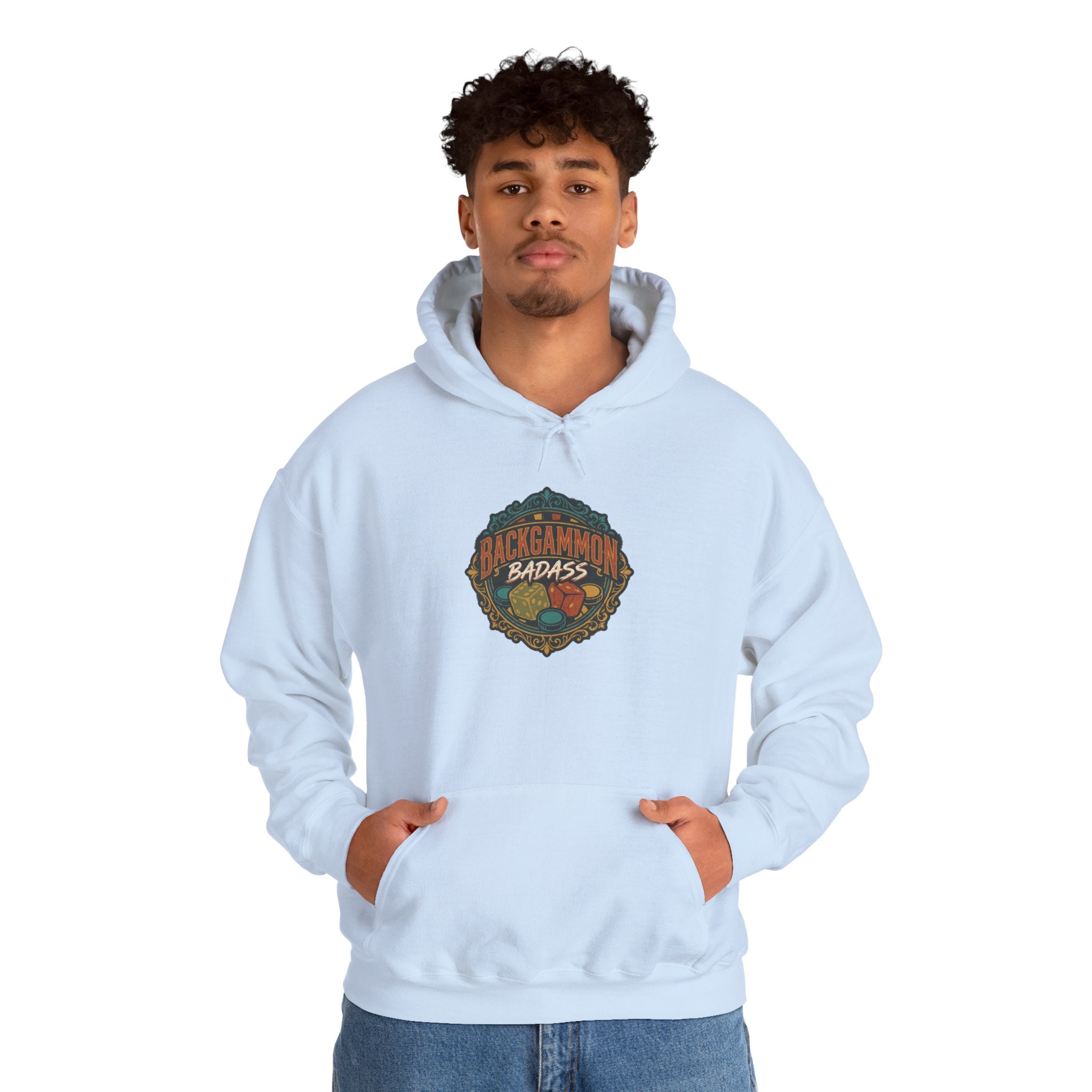 Backgammon Badass Unisex Heavy Blend™ Hooded Sweatshirt