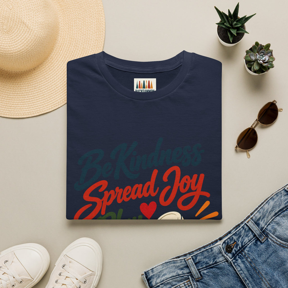 Backgammon T-Shirt — "Be Kindness Spread Joy Play Backgammon"