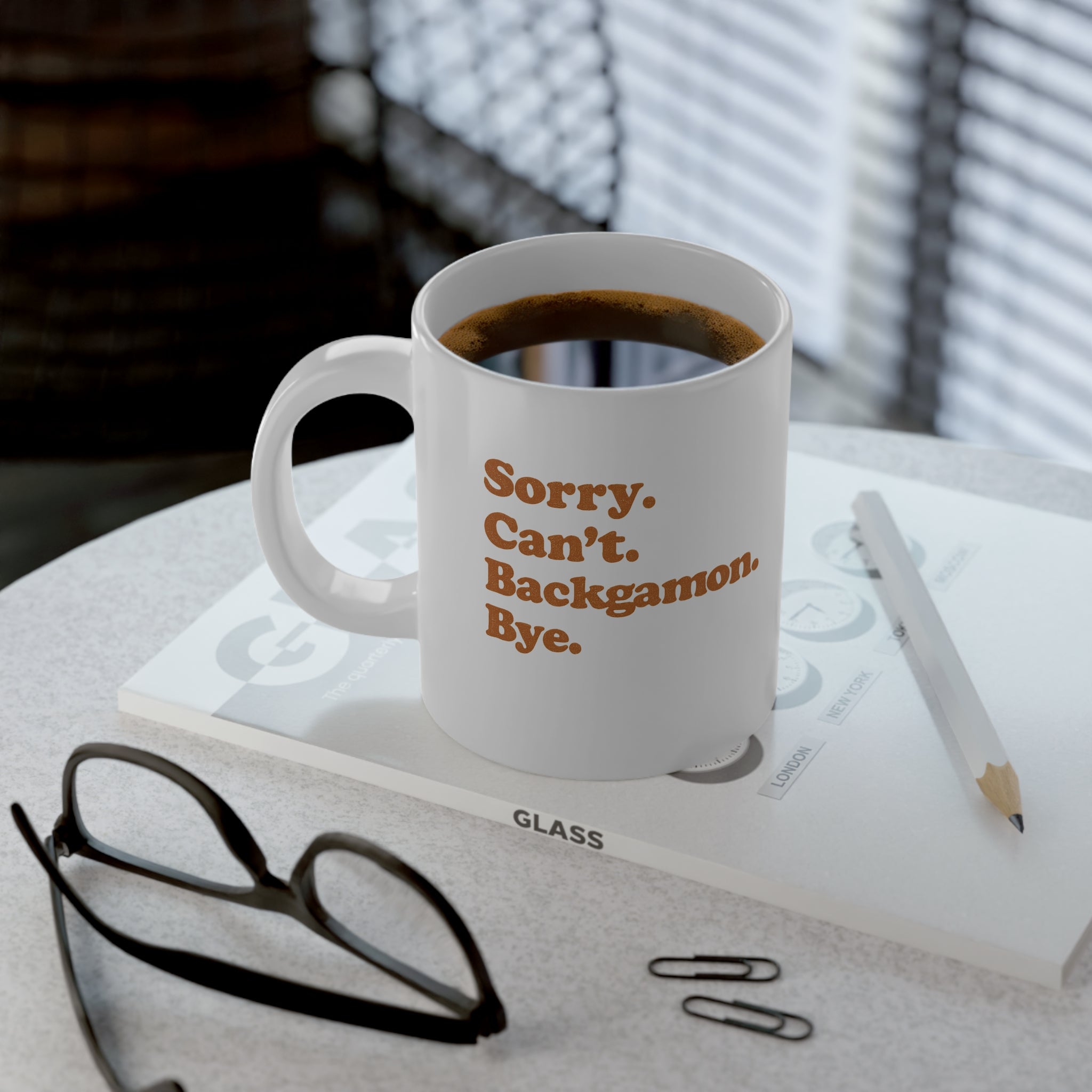 Sorry. Can't. Backgammon. Bye. Jumbo Mug, 20oz