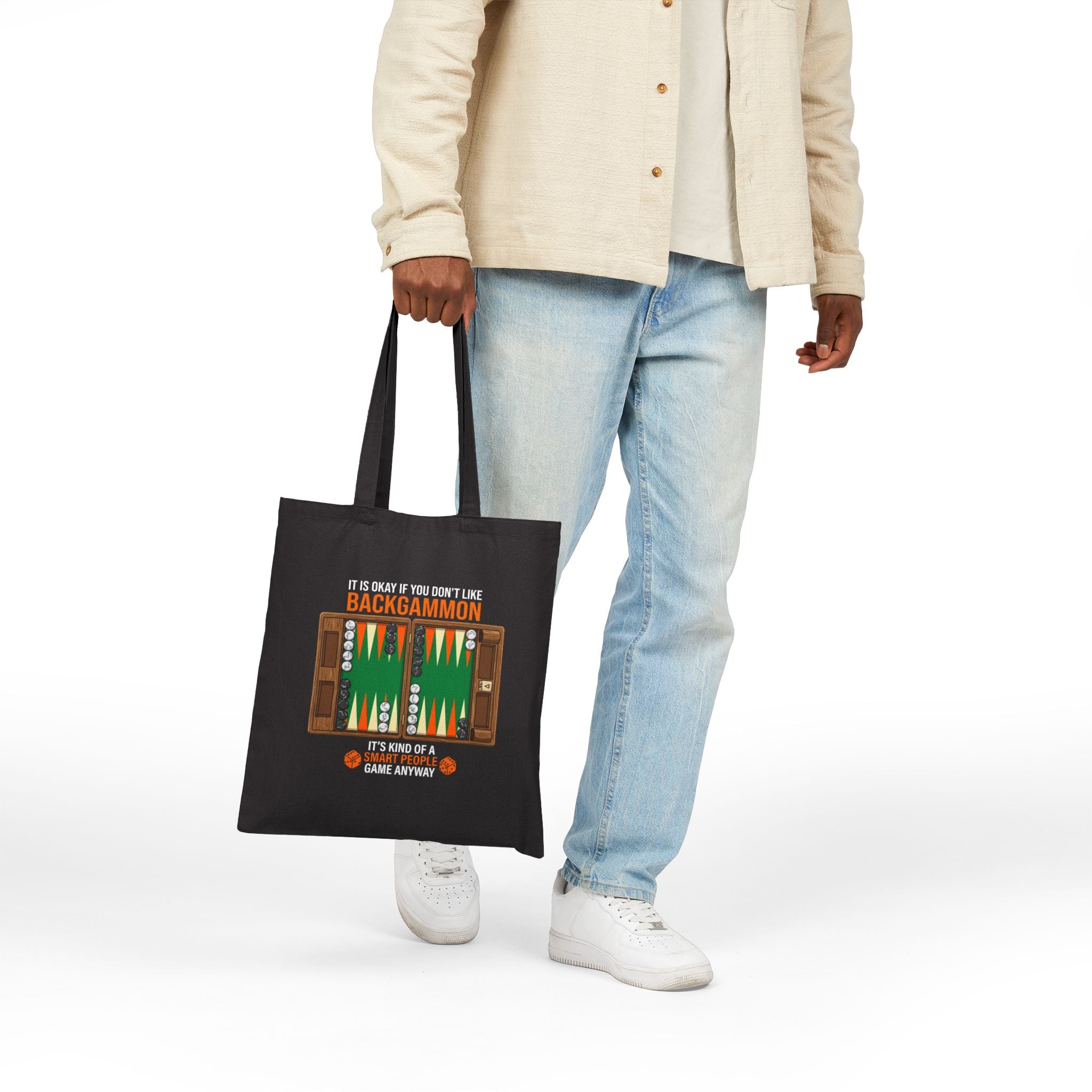 "It's Okay If You Don't Like Backgammon" Canvas Tote Bag — 'Backgammon' Game Board Design for Players & Gifts