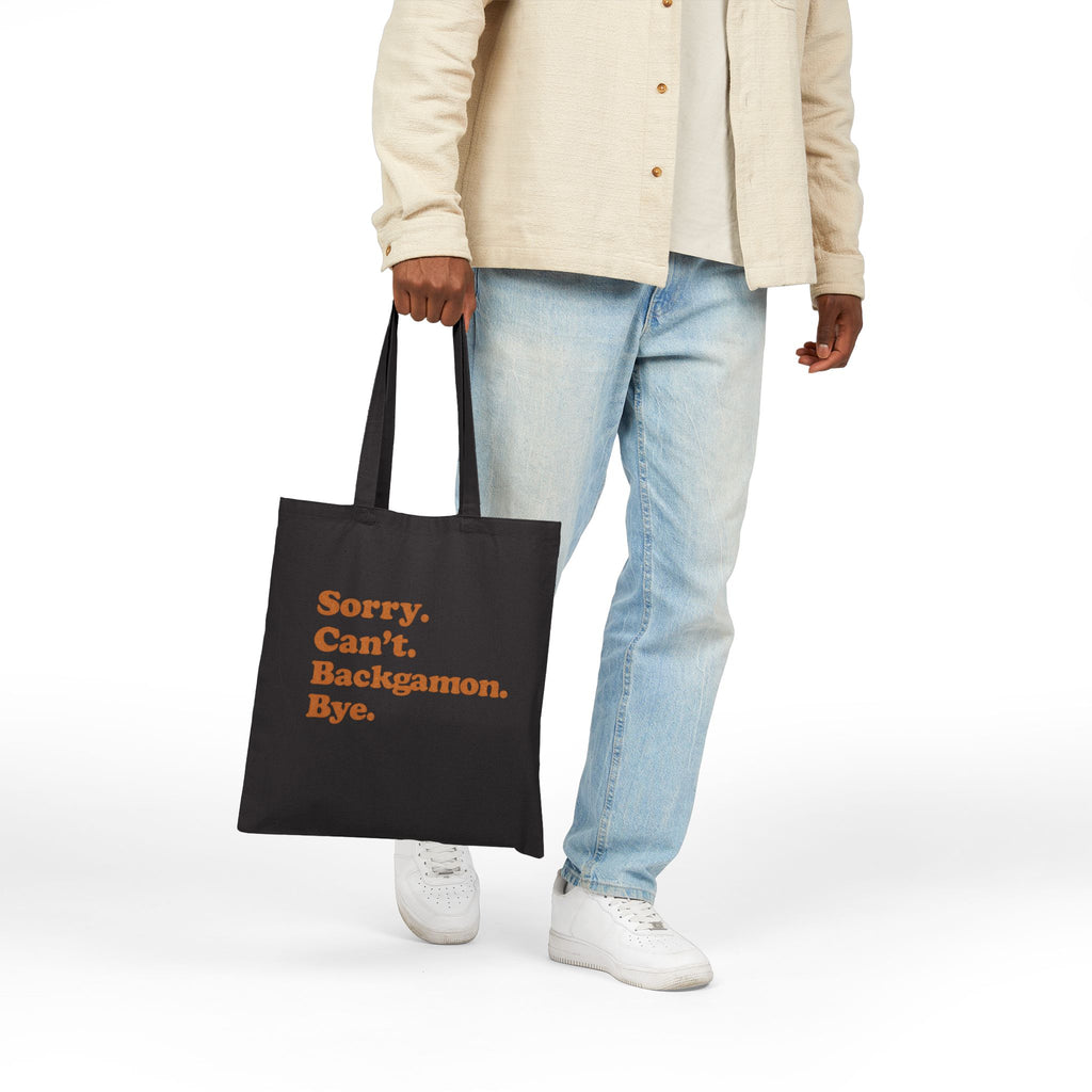 Sorry. Can't. Backgammon. Bye. Cotton Canvas Tote Bag