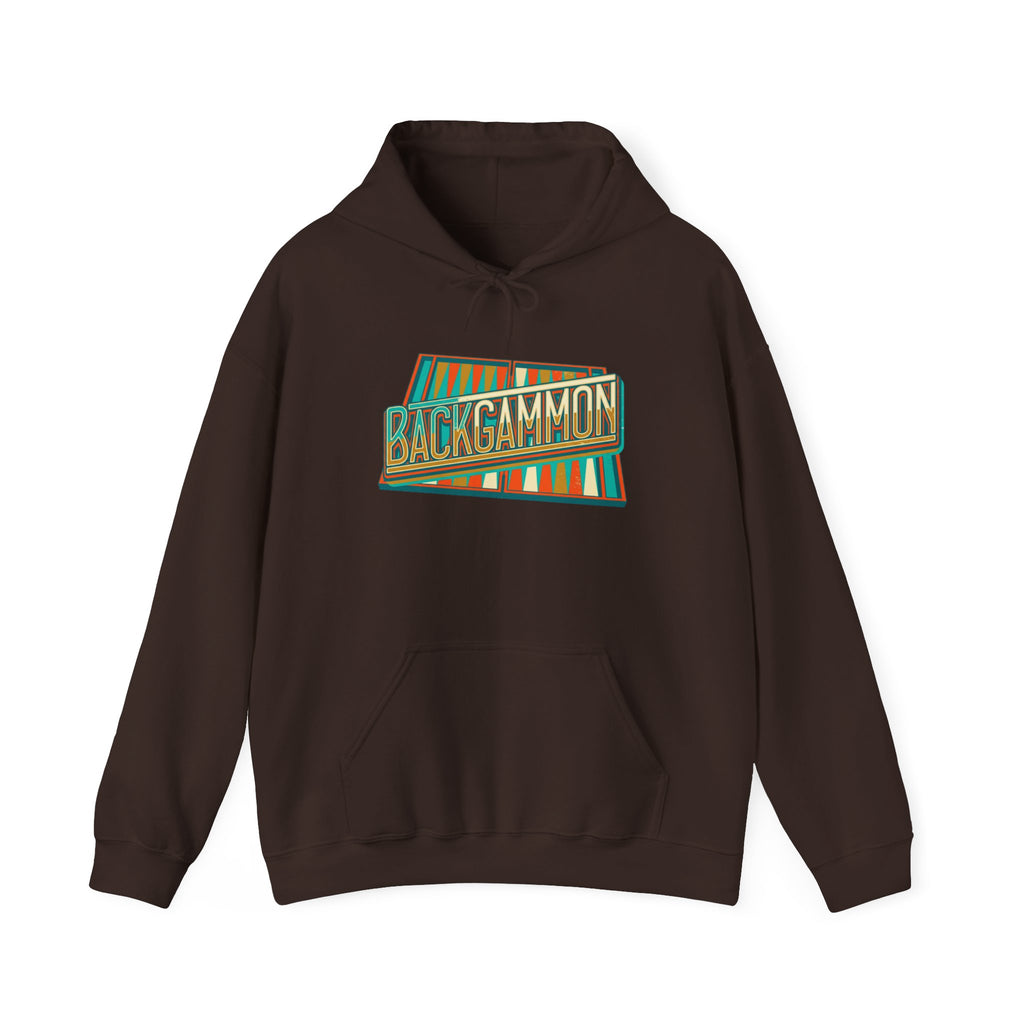 Backgammon Retro Unisex Heavy Blend™ Hooded Sweatshirt – Vintage Board Game Pullover for Players & Fans
