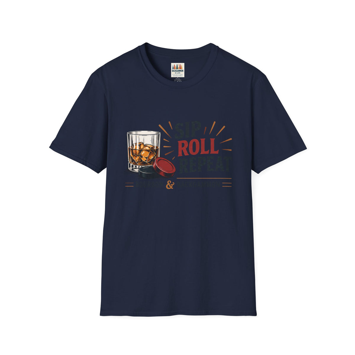 Sip Roll Repeat T-Shirt — Bourbon & Backgammon Tee