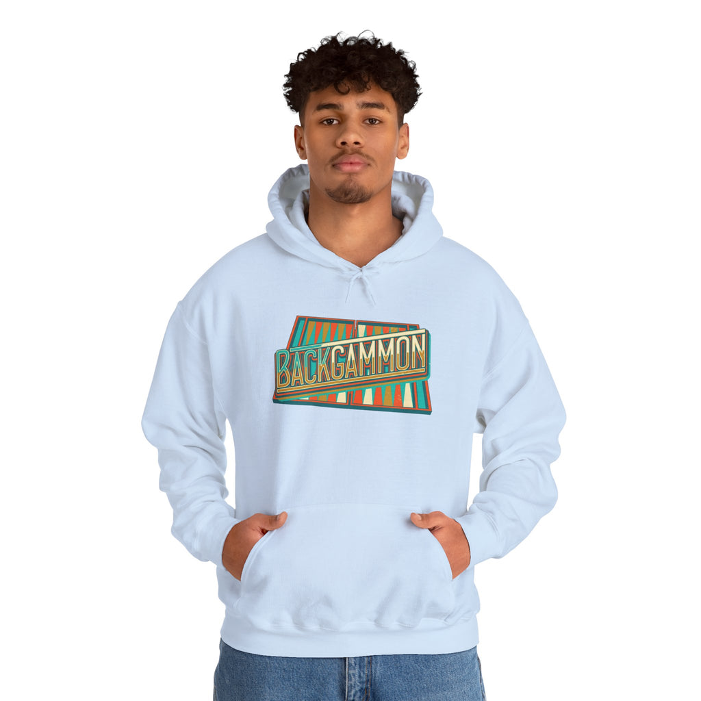 Backgammon Retro Unisex Heavy Blend™ Hooded Sweatshirt – Vintage Board Game Pullover for Players & Fans