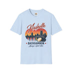 Nashville Backgammon T‑Shirt — Vintage Skyline Game Night Tee