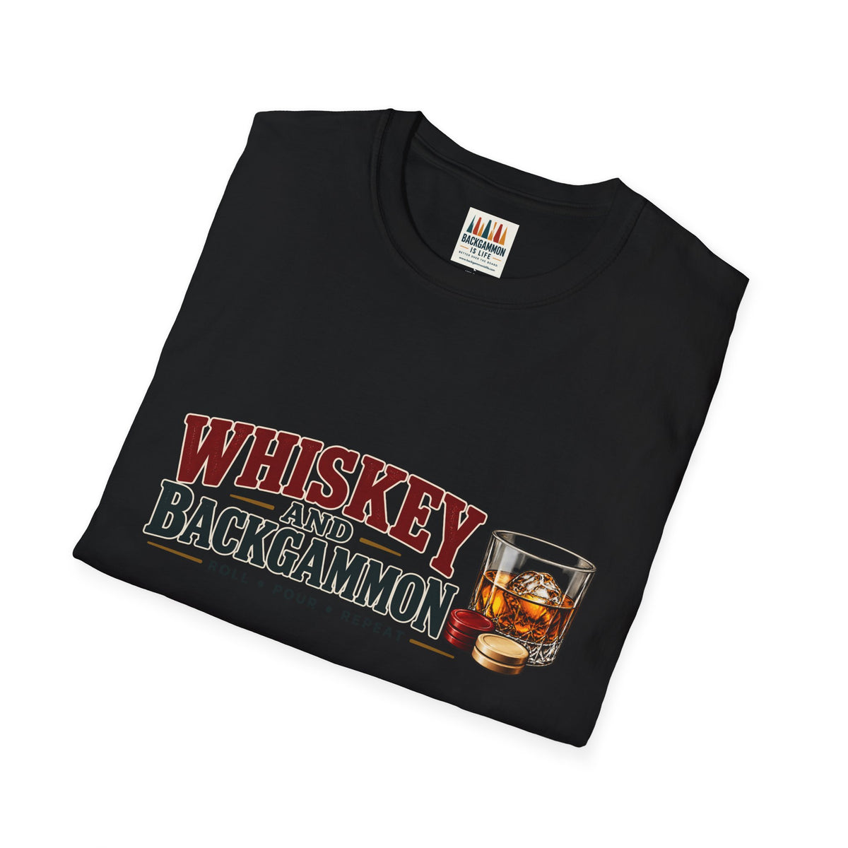Whiskey and Backgammon T-Shirt — Vintage Bar Game Tee
