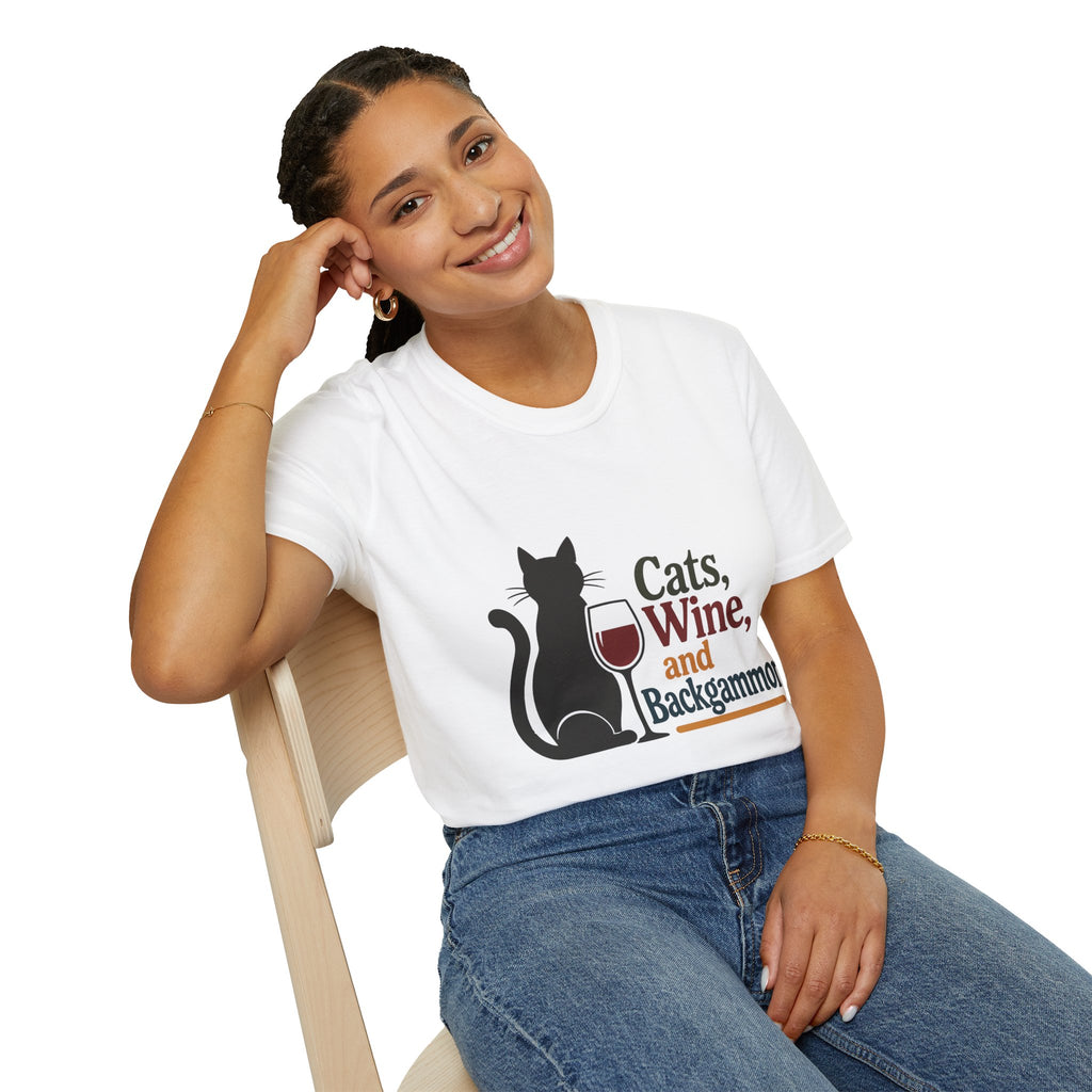 cats wine and backgammon 2 T-Shirt