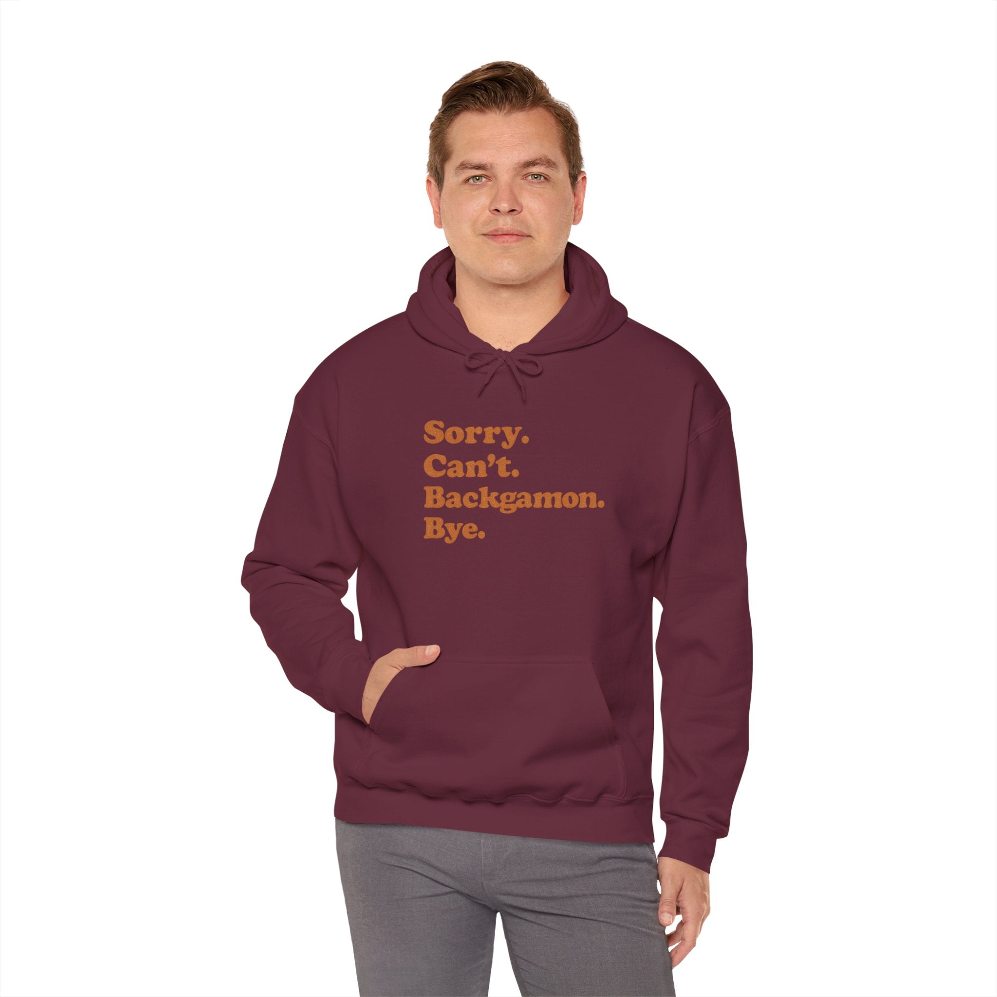 Sorry. Can't. Backgammon. Bye. Unisex Heavy Blend™ Hooded Sweatshirt