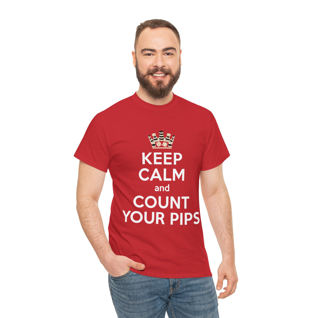 Keep Calm and Count Your Pips T-Shirt |Backgammon Inspired Tee