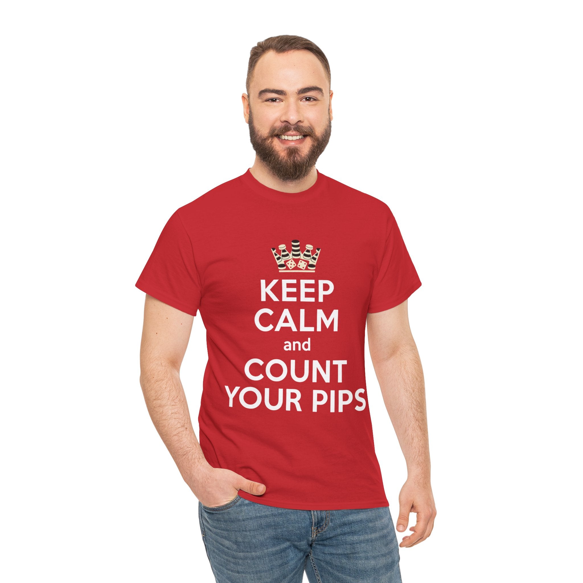 Keep Calm and Count Your Pips T-Shirt |Backgammon Inspired Tee