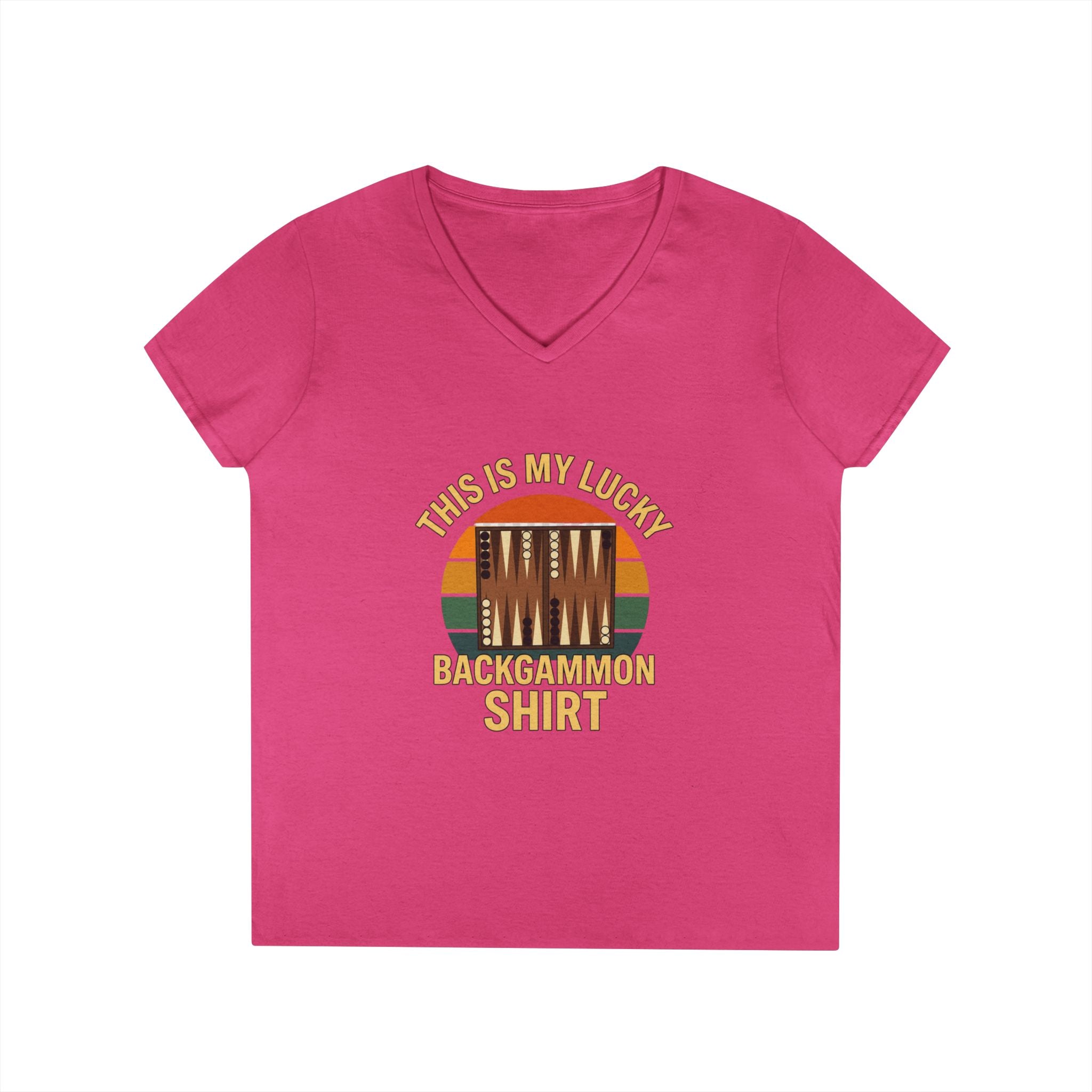 This Is My Lucky Backgammon Shirt Ladies' V-Neck T-Shirt