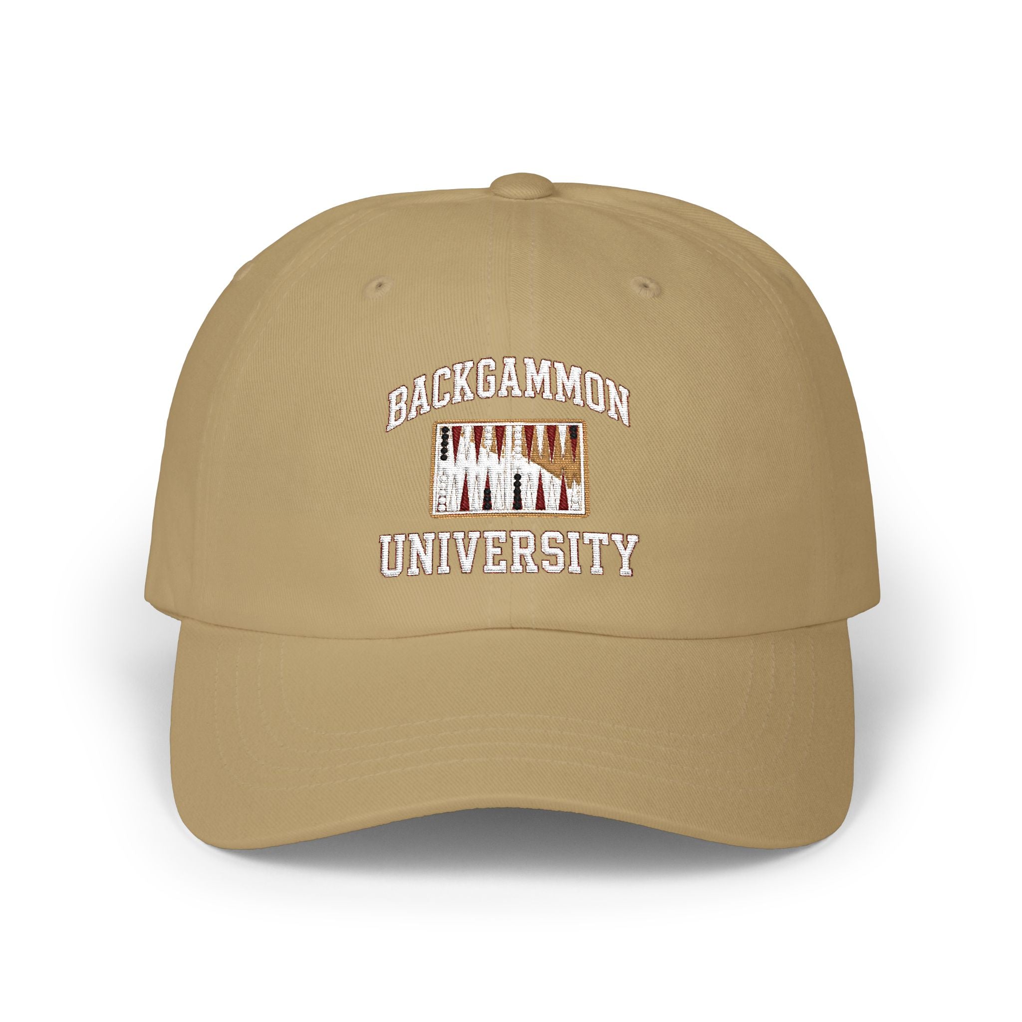 Backgammon University Dad Cap — Vintage Backgammon Board Baseball Hat