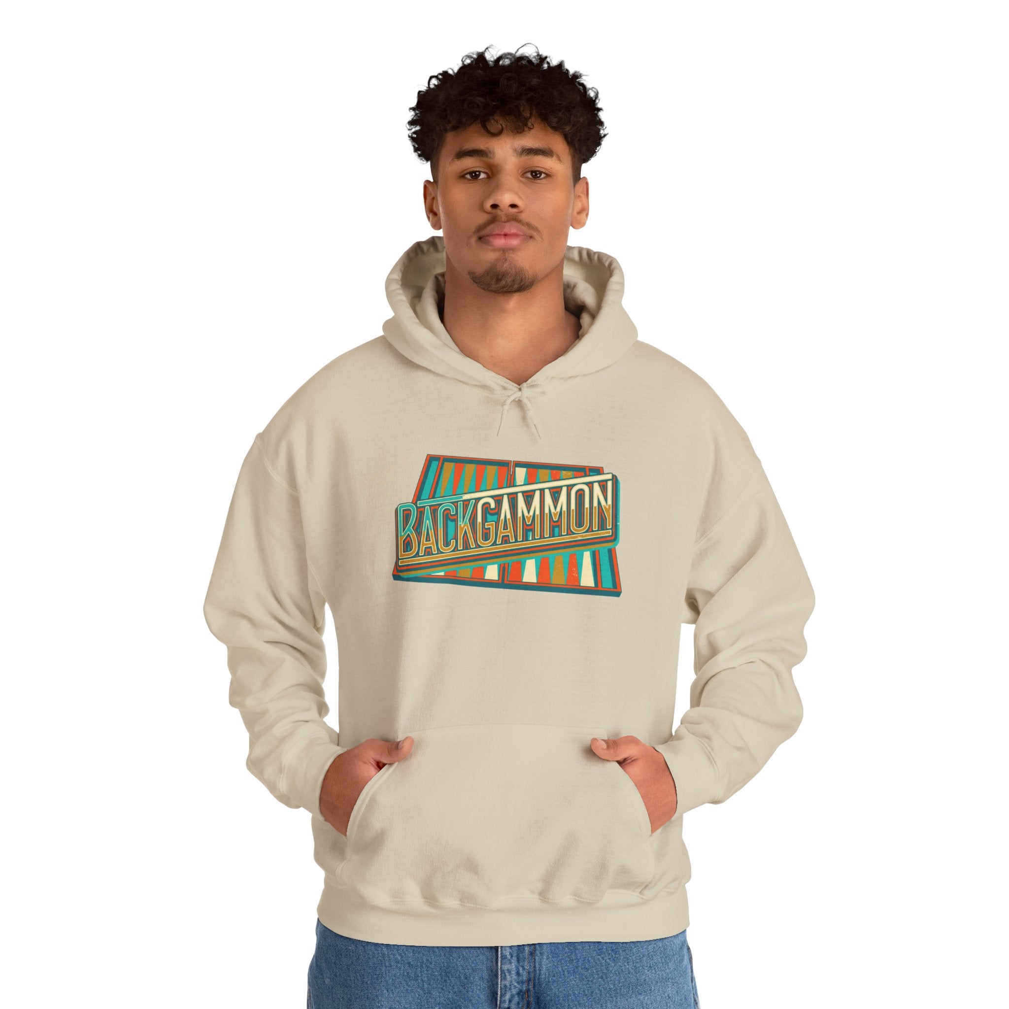 Backgammon Retro Unisex Heavy Blend™ Hooded Sweatshirt – Vintage Board Game Pullover for Players & Fans