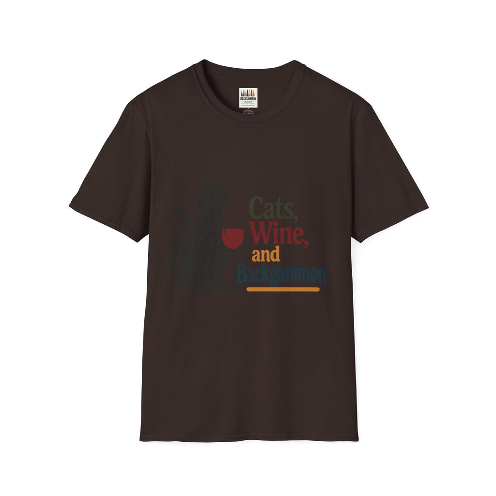 cats wine and backgammon 2 T-Shirt