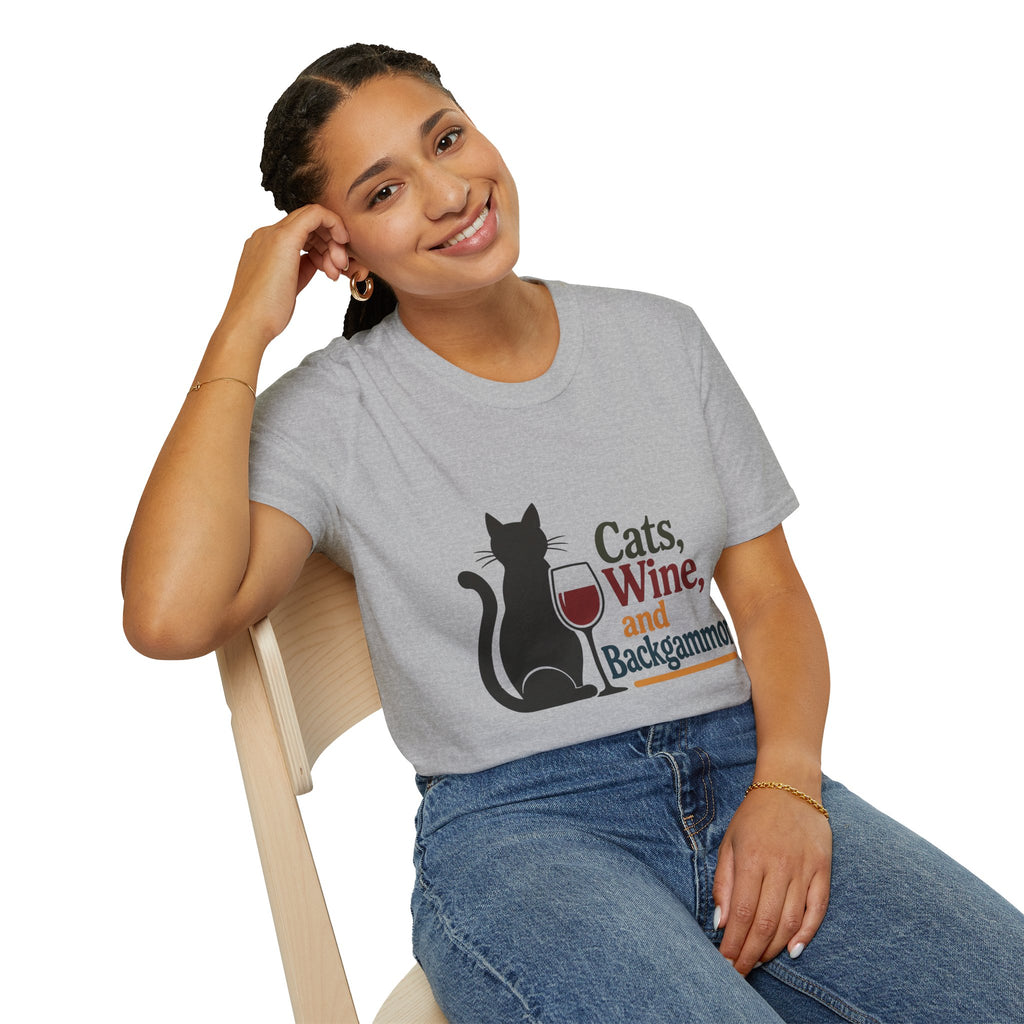 cats wine and backgammon 2 T-Shirt