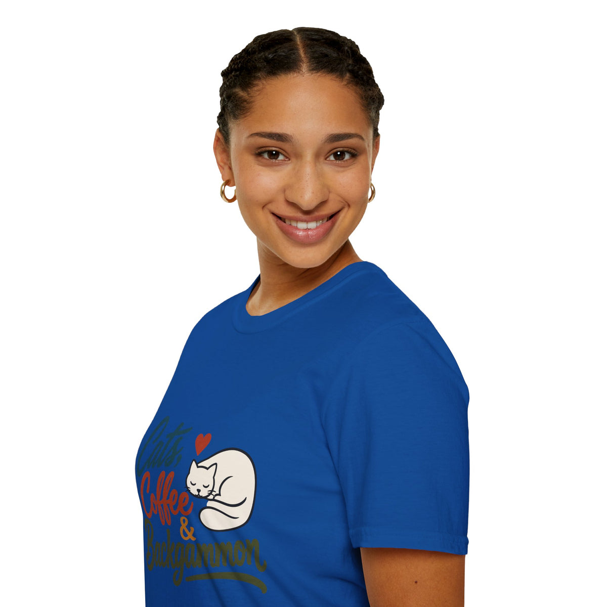Cats, Coffee & Backgammon 2 T-Shirt — Retro Cat Lover Tee