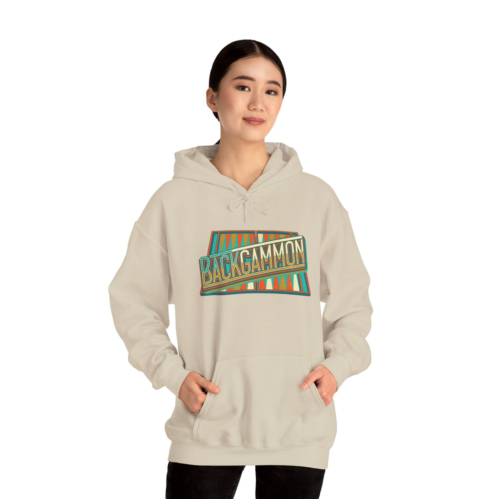 Backgammon Retro Unisex Heavy Blend™ Hooded Sweatshirt – Vintage Board Game Pullover for Players & Fans