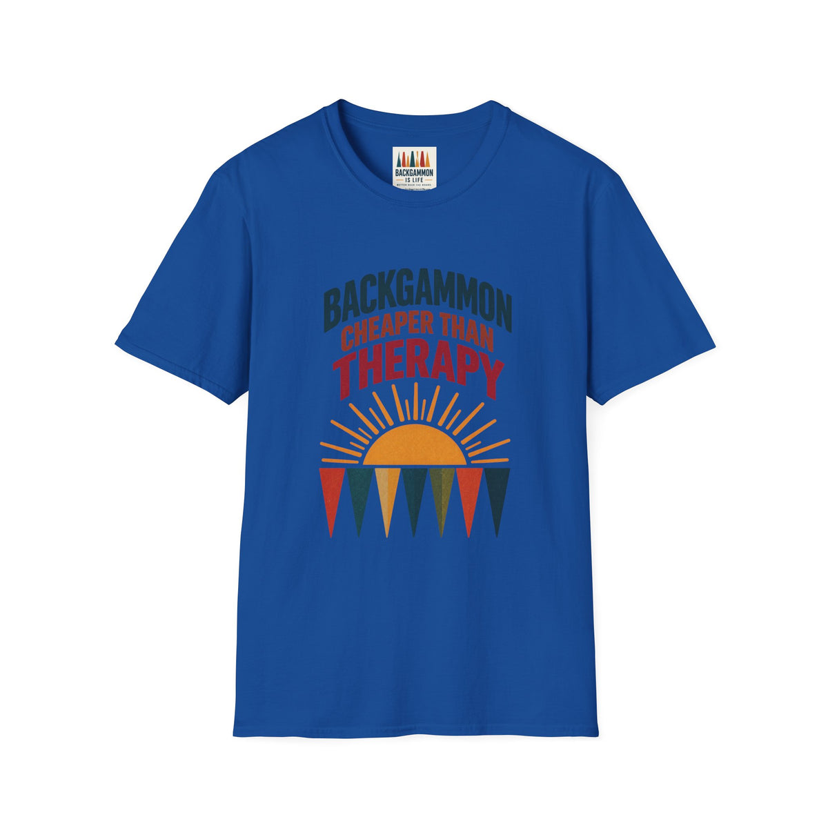 Backgammon Cheaper Than Therapy T-Shirt – Retro Sunset Board Game Tee