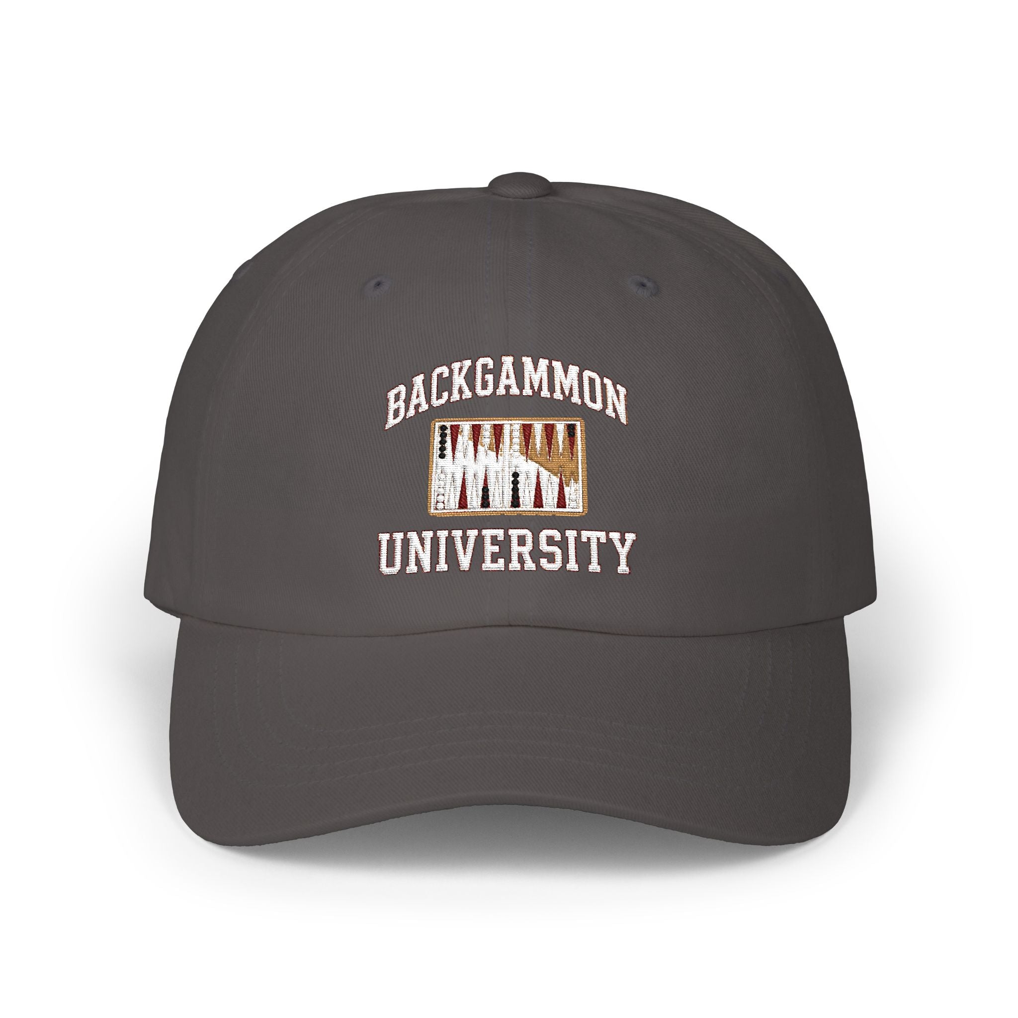 Backgammon University Dad Cap — Vintage Backgammon Board Baseball Hat