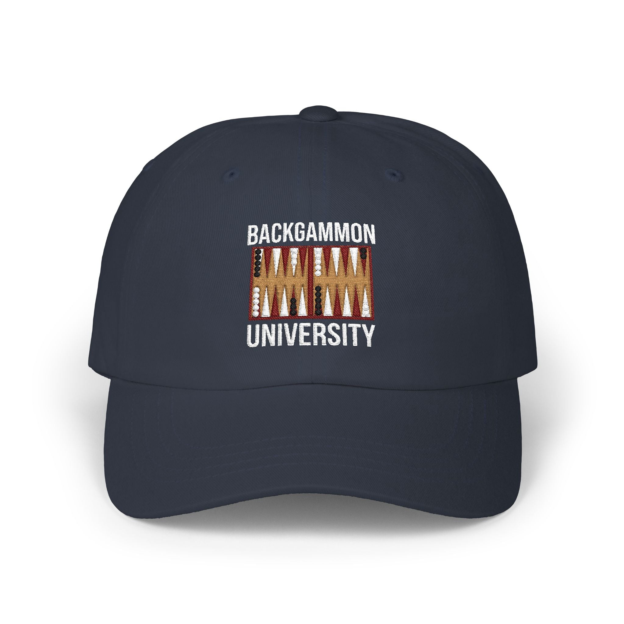 Backgammon University Dad Cap — Vintage Backgammon Board Baseball Hat