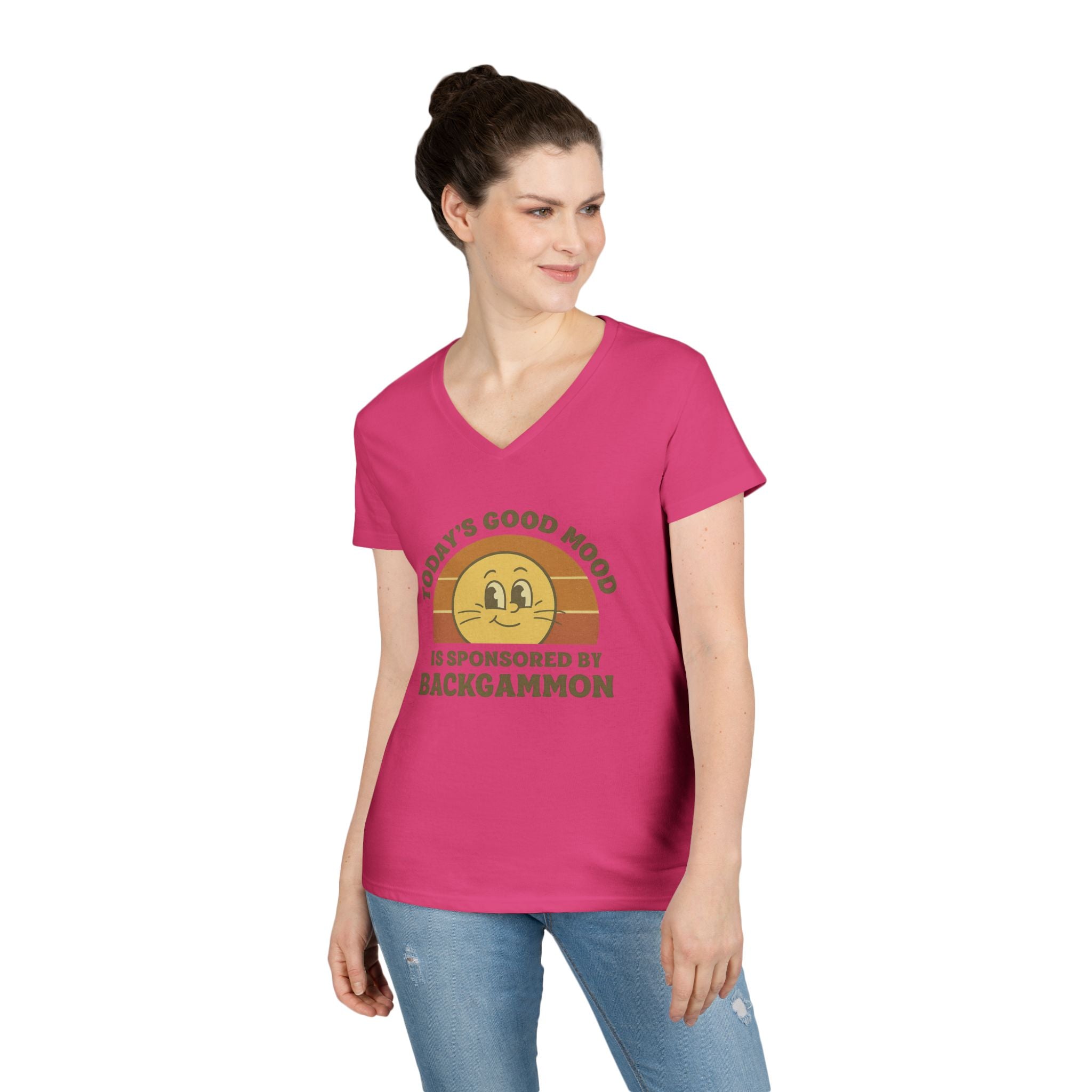 Today’s Good Mood Is Sponsored By Backgammon Ladies' V-Neck T-Shirt