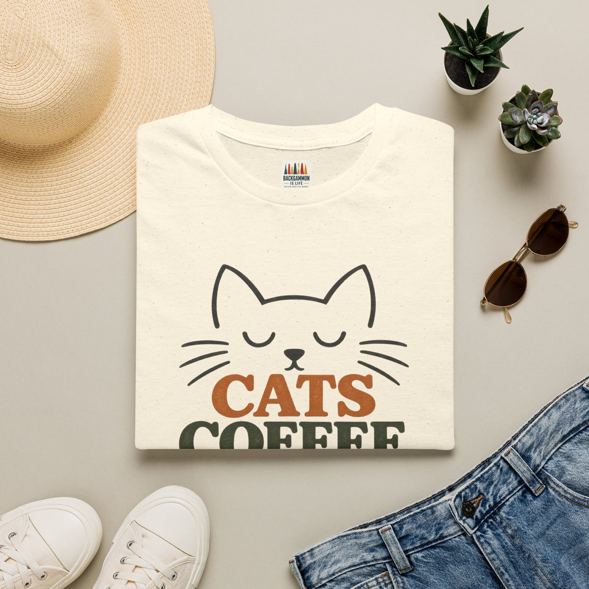 Cats, Coffee and Backgammon 1 T-Shirt