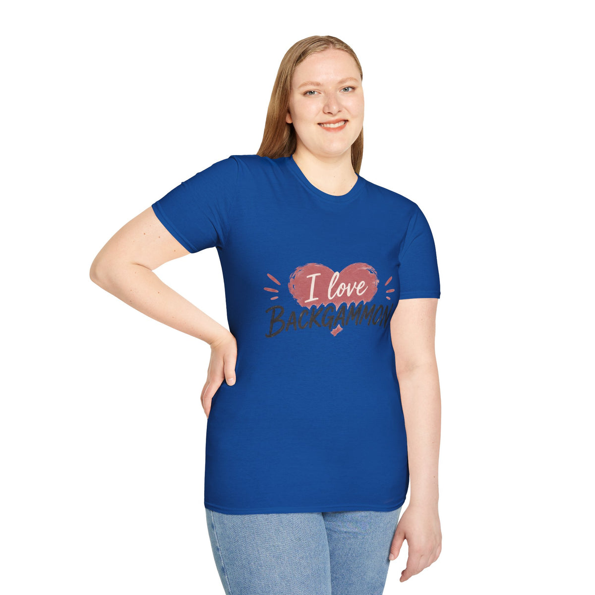 Backgammon Heart T-Shirt — "I Love Backgammon" Casual Tee
