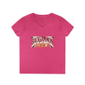 Backgammon Addict Ladies' V-Neck T-Shirt — Retro Game Lover Tee