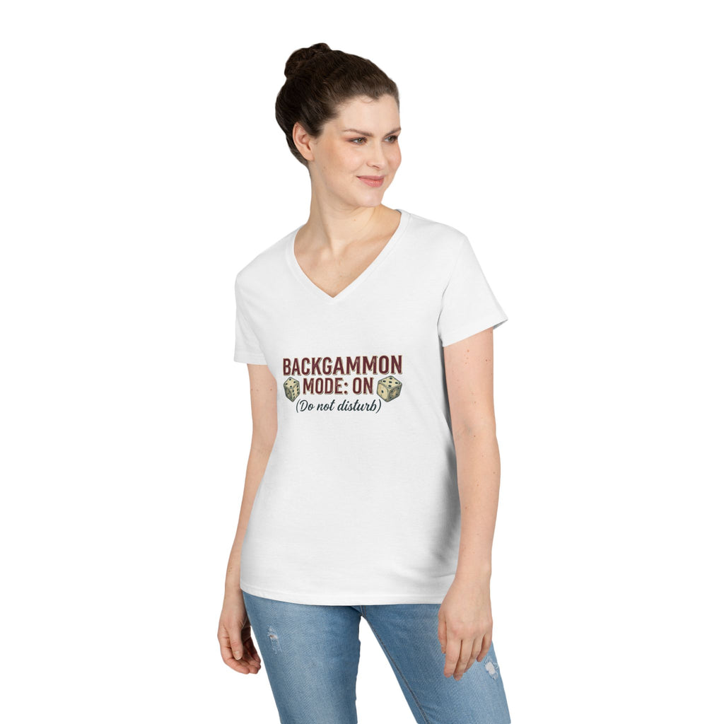 Backgammon Mode: On Do Not Disturb Ladies' V-Neck T-Shirt