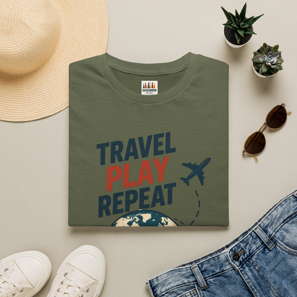 Travel Play Repeat T-Shirt – Backgammon