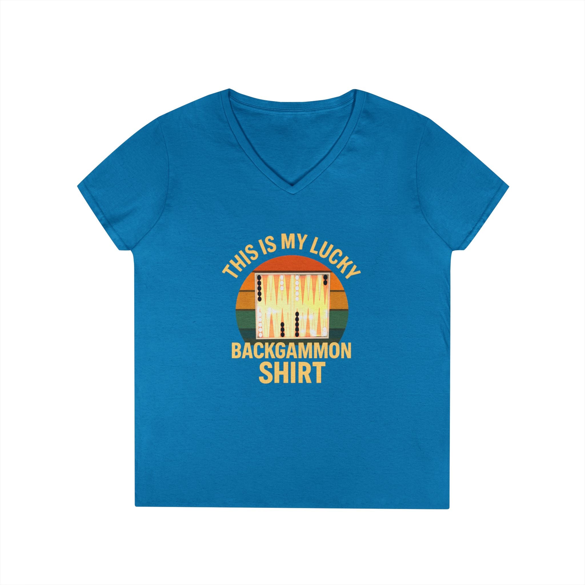 This Is My Lucky Backgammon Shirt 2 Ladies V-Neck T-shirt