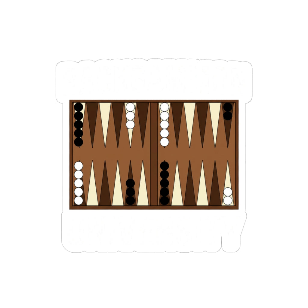 Backgammon University Sticker— Retro Game Night Vinyl Kiss-Cut