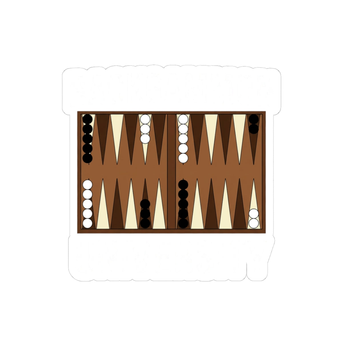 Backgammon University Sticker— Retro Game Night Vinyl Kiss-Cut