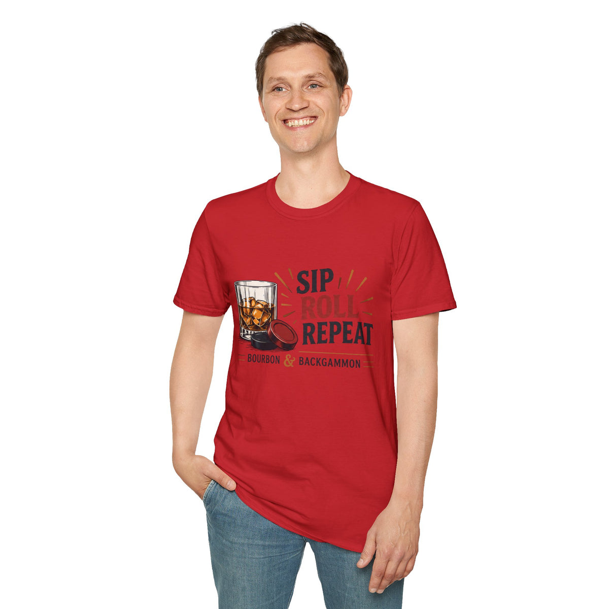 Sip Roll Repeat T-Shirt — Bourbon & Backgammon Tee