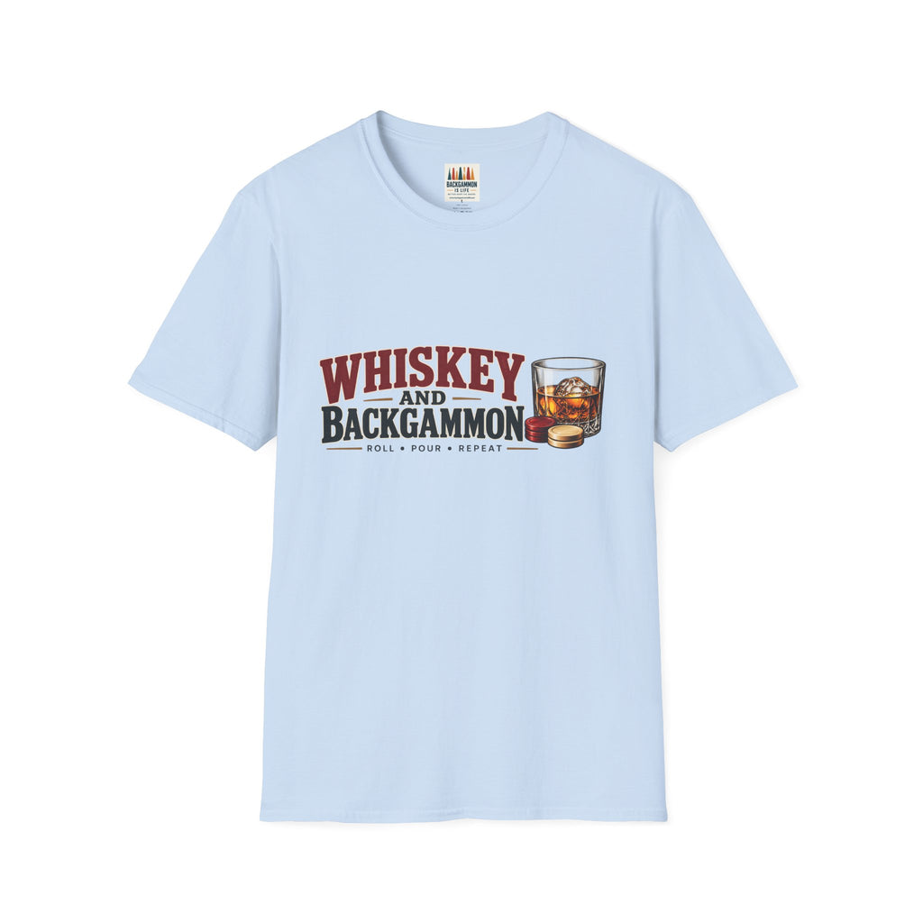 Whiskey and Backgammon T-Shirt — Vintage Bar Game Tee