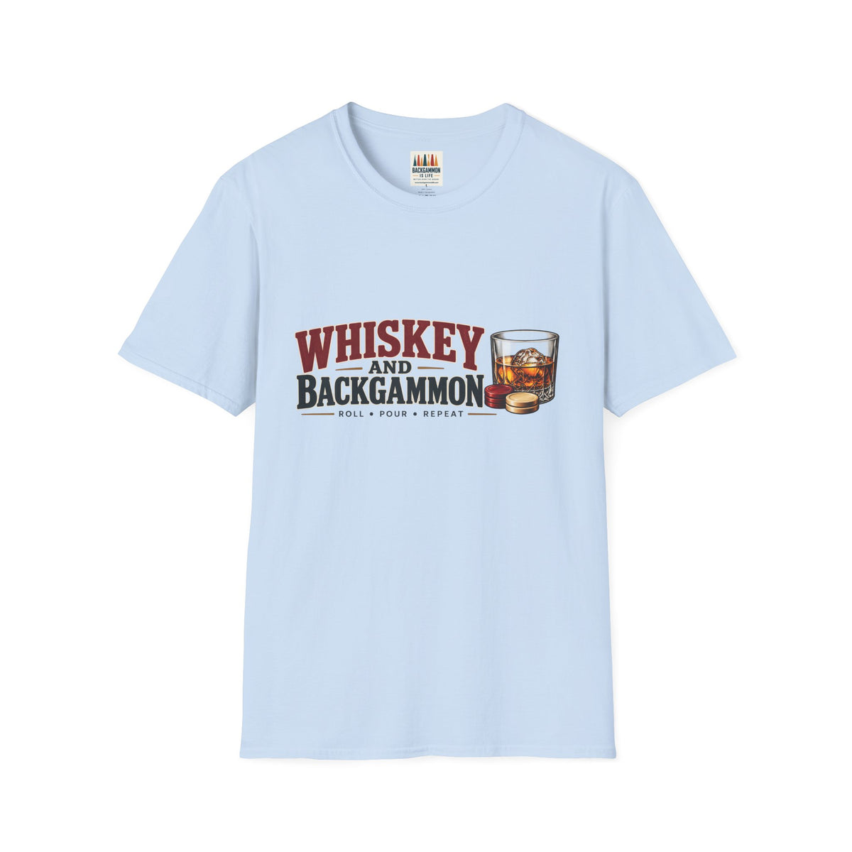 Whiskey and Backgammon T-Shirt — Vintage Bar Game Tee