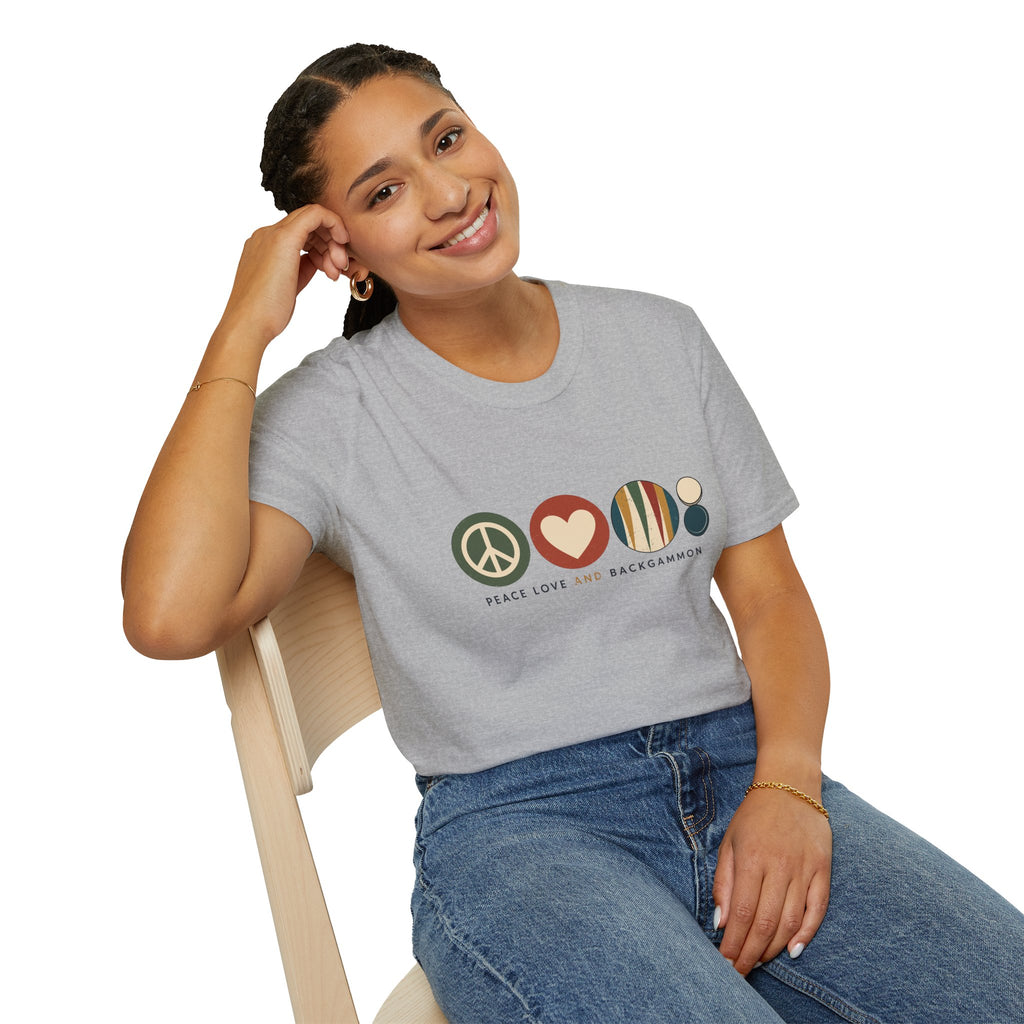 Peace Love and Backgammon 2 T-Shirt