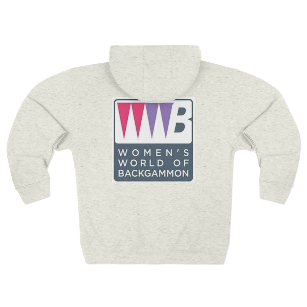 Women’s World of Backgammon Zip Hoodie — WWB Logo Zip-Up Hoodie for Players & Fans