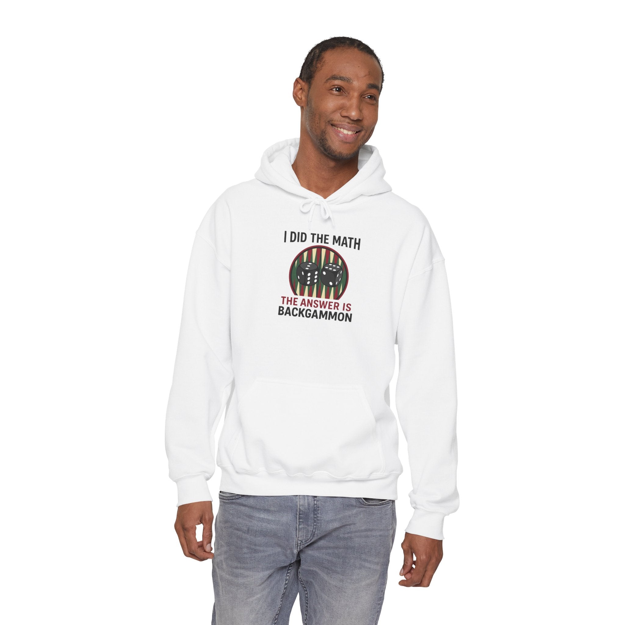 I Did The Math, The Answer Is Backgammon Unisex Heavy Blend™ Hooded Sweatshirt –  Cozy Game Night Sweatshirt