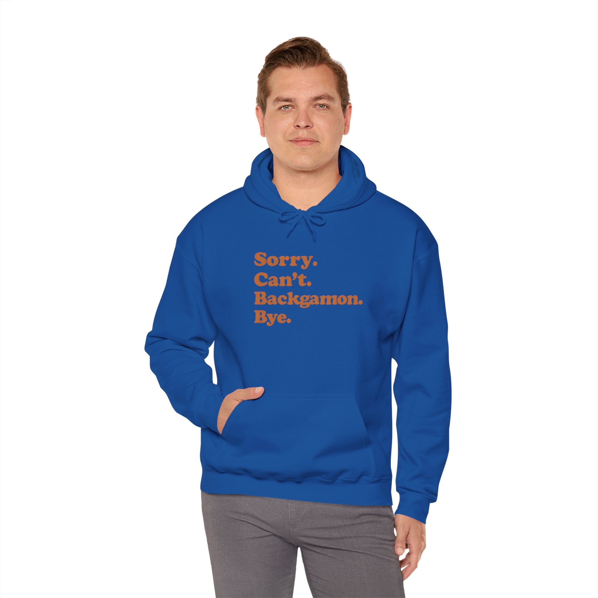 Sorry. Can't. Backgammon. Bye. Unisex Heavy Blend™ Hooded Sweatshirt