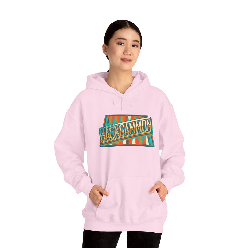 Backgammon Retro Unisex Heavy Blend™ Hooded Sweatshirt – Vintage Board Game Pullover for Players & Fans