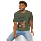 Backgammon Travel T-Shirt — "Will Travel for Backgammon" Vintage Suitcase Design