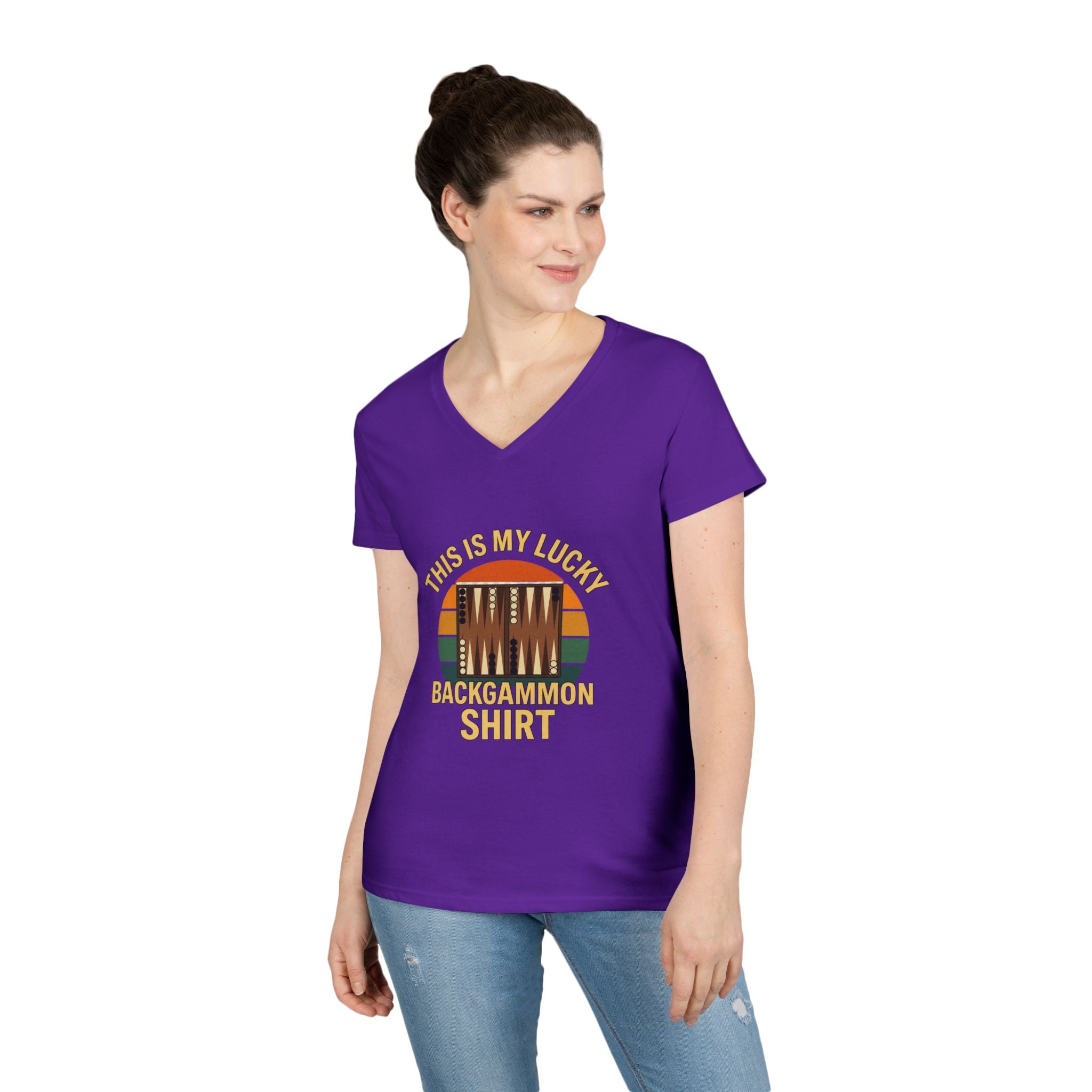 This Is My Lucky Backgammon Shirt Ladies' V-Neck T-Shirt